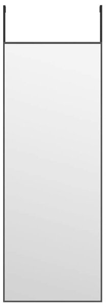 Zrcadlo na dveře černé 30 x 80 cm sklo a hliník 327404