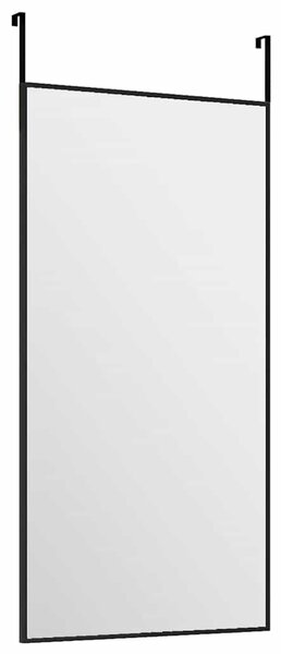 Zrcadlo na dveře černé 30 x 60 cm sklo a hliník 327403