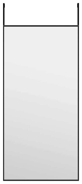 Zrcadlo na dveře černé 30 x 60 cm sklo a hliník 327403