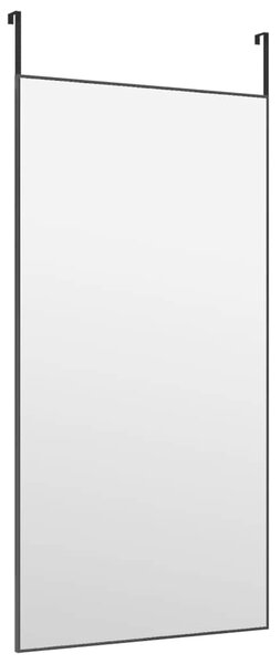 Zrcadlo na dveře černé 50 x 100 cm sklo a hliník 327411