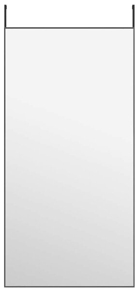 Zrcadlo na dveře černé 50 x 100 cm sklo a hliník 327411