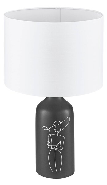 EGLO Moderní stolní lampa VINOZA, 1xE27, 40W, černá, bílá 43823