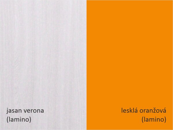 JUREK Šatní skříň - NEMO 1, jasan verona/oranžová