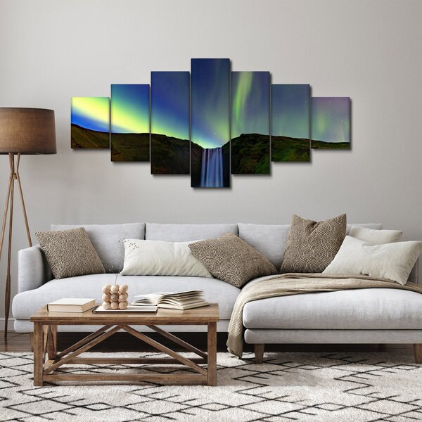 Obraz - Polární záře na Islandu (210x100 cm)