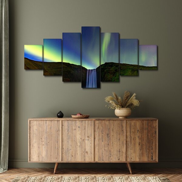 Obraz - Polární záře na Islandu (210x100 cm)