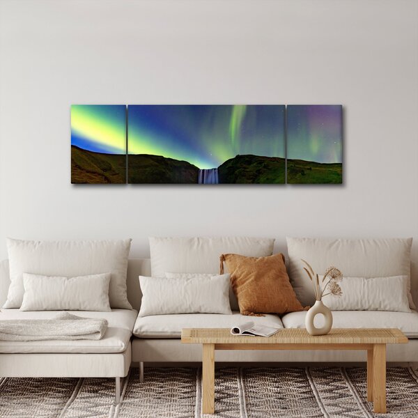 Obraz - Polární záře na Islandu (170x50 cm)