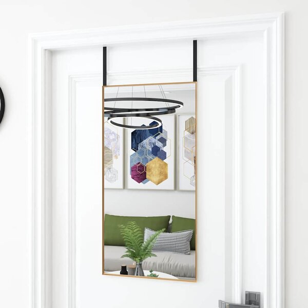 Zrcadlo na dveře zlaté 40 x 80 cm sklo a hliník 327416