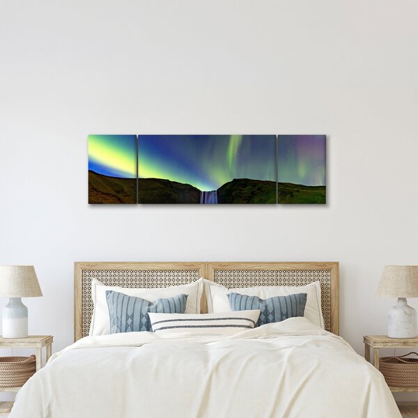 Obraz - Polární záře na Islandu (170x50 cm)