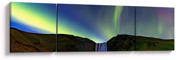 Obraz - Polární záře na Islandu (170x50 cm)