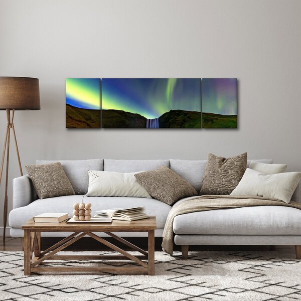 Obraz - Polární záře na Islandu (170x50 cm)