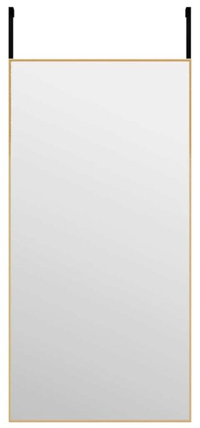 Zrcadlo na dveře zlaté 40 x 80 cm sklo a hliník 327416