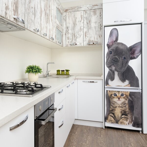 Foto nálepka na ledničku stěnu Pes a kočka FridgeStick-70x190-f-80558737