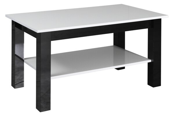 MARIDEX Konferenční stolek - MT25, lesklá bílá/lesklá černá