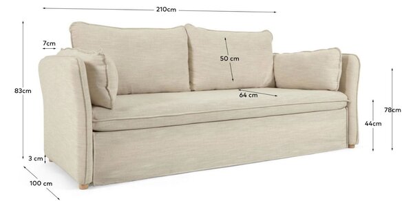 Kave Home Rozkládací pohovka Tanit 210 cm