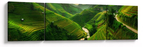 Obraz - Rýžové terasy Mu Cang Chai (170x50 cm)