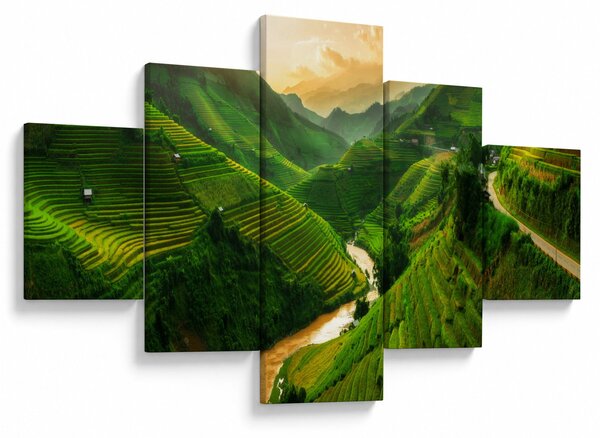 Obraz - Rýžové terasy Mu Cang Chai (125x70 cm)