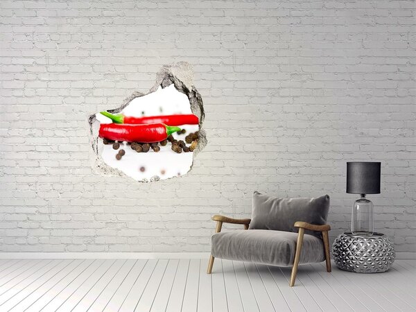 Nálepka 3D díra na zeď Chilli a pepř nd-p-43194719