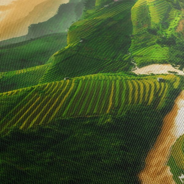 Obraz - Rýžové terasy Mu Cang Chai (s hodinami) (90x30 cm)
