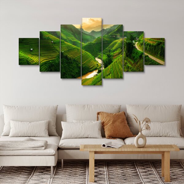 Obraz - Rýžové terasy Mu Cang Chai (210x100 cm)