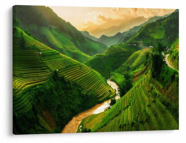 Obraz - Rýžové terasy Mu Cang Chai (70x50 cm)