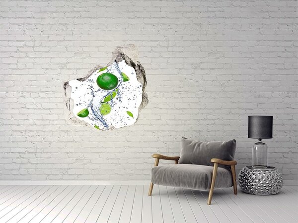 Nálepka 3D díra na zeď Limetky a voda nd-p-43956192