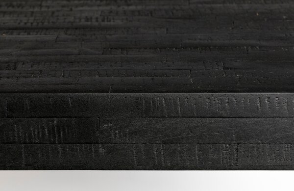 White Label Černý dřevěný jídelní stůl WLL SURI 200 x 90 cm