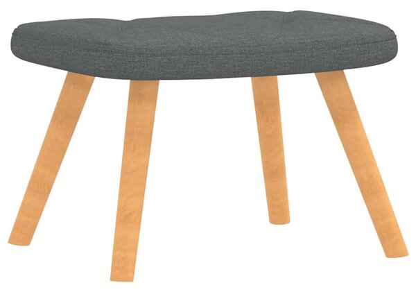 Relaxační křeslo se stoličkou tmavě šedé textil 327535