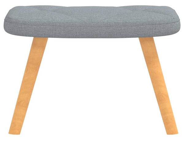 Relaxační křeslo se stoličkou světle šedé textil 327534