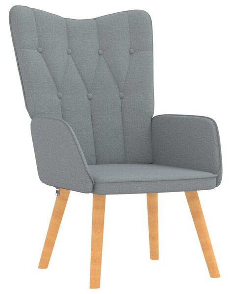Relaxační křeslo se stoličkou světle šedé textil 327534