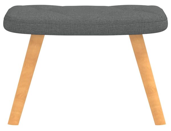 Relaxační křeslo se stoličkou tmavě šedé textil 327535