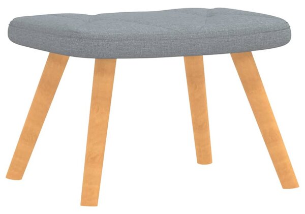 Relaxační křeslo se stoličkou světle šedé textil 327534