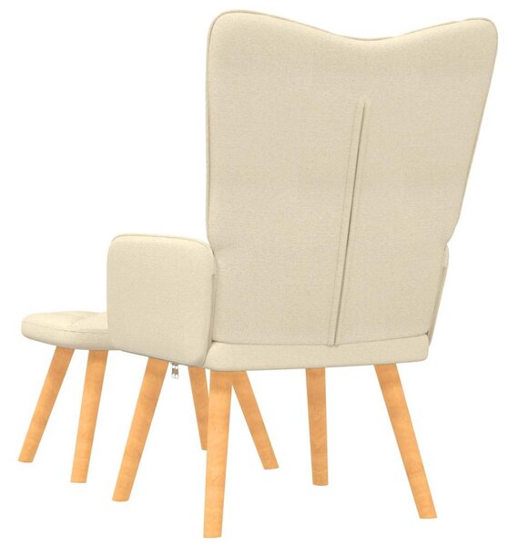 Relaxační křeslo se stoličkou krémové textil 327536