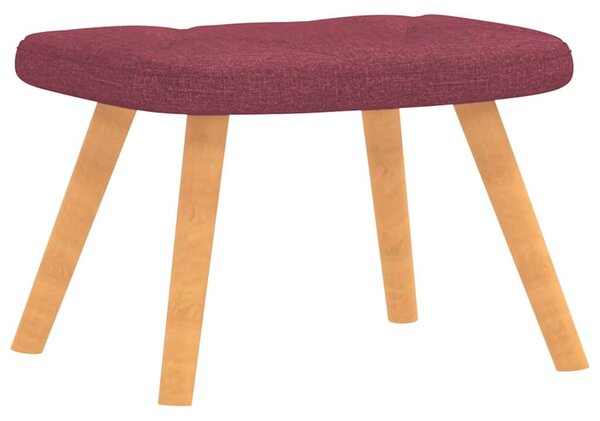 Relaxační křeslo se stoličkou vínové textil 327542