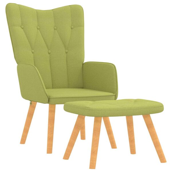 Relaxační křeslo se stoličkou zelené textil 327539