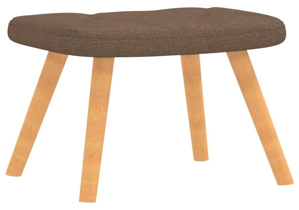Relaxační křeslo se stoličkou hnědé textil 327537
