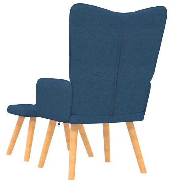 Relaxační křeslo se stoličkou modré textil 327538