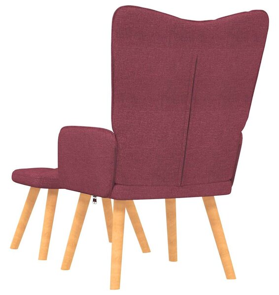Relaxační křeslo se stoličkou vínové textil 327542