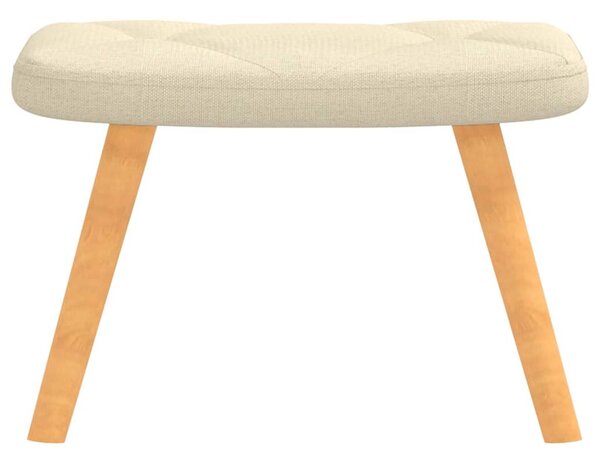 Relaxační křeslo se stoličkou krémové textil 327536