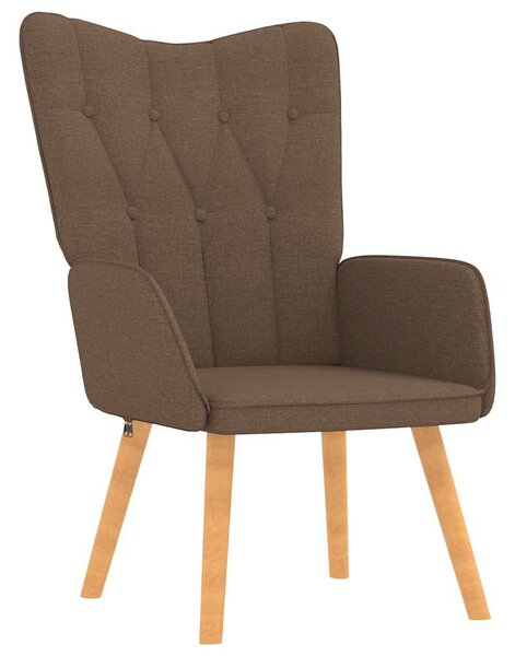 Relaxační křeslo se stoličkou hnědé textil 327537