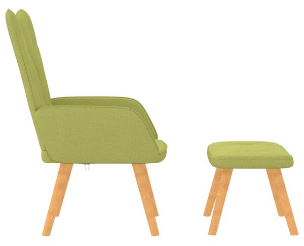 Relaxační křeslo se stoličkou zelené textil 327539