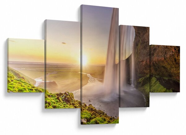 Obraz - Seljalandsfoss zpoza nitra jeskyně (125x70 cm)