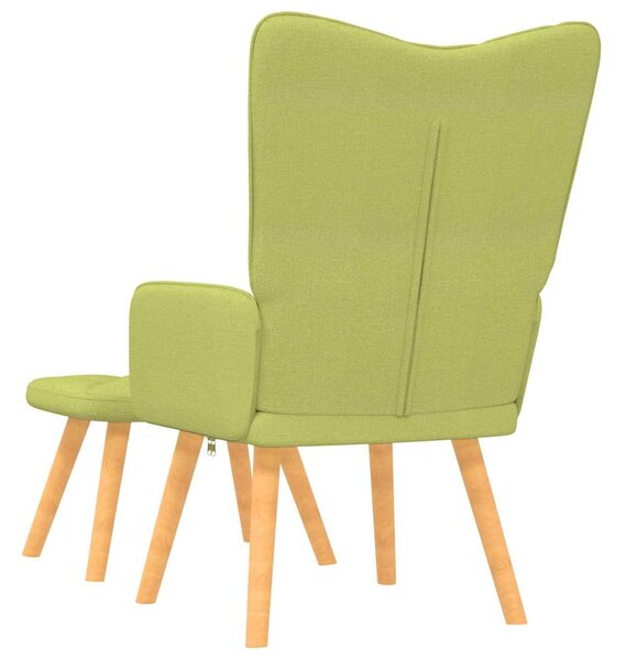 Relaxační křeslo se stoličkou zelené textil 327539