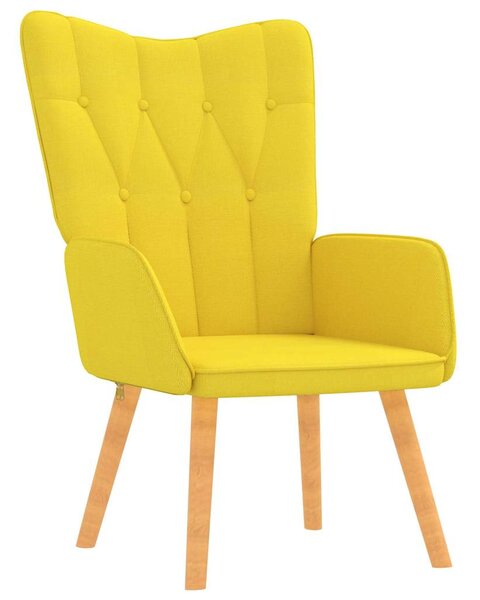 Relaxační křeslo se stoličkou hořčicově žluté textil 327541