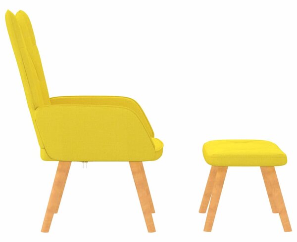 Relaxační křeslo se stoličkou hořčicově žluté textil 327541
