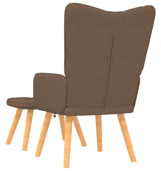 Relaxační křeslo se stoličkou hnědé textil 327537