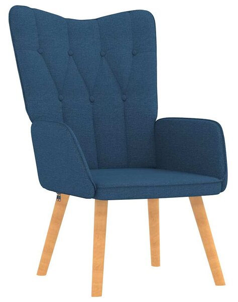 Relaxační křeslo se stoličkou modré textil 327538