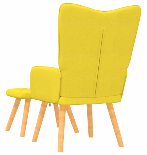 Relaxační křeslo se stoličkou hořčicově žluté textil 327541