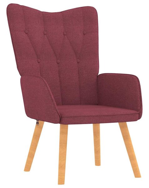 Relaxační křeslo se stoličkou vínové textil 327542