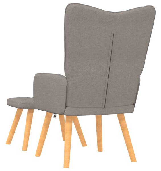 Relaxační křeslo se stoličkou taupe textil 327543