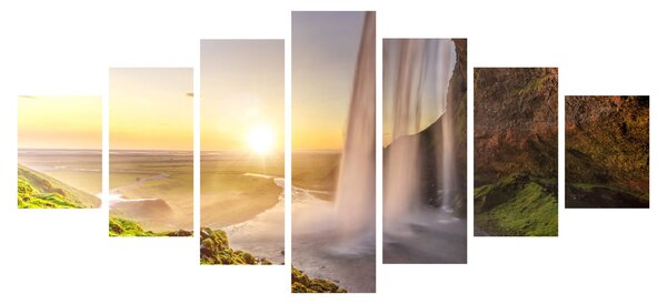 Obraz - Seljalandsfoss zpoza nitra jeskyně (210x100 cm)